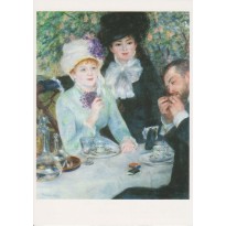 "La fin du déjeuner" d'Auguste Renoir tableau reproduit en carte postale.