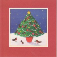 Jeu de 4 cartes doubles différentes "Sapin"