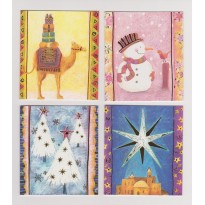 4 cartes de Noël pour 4 sujets scintillants