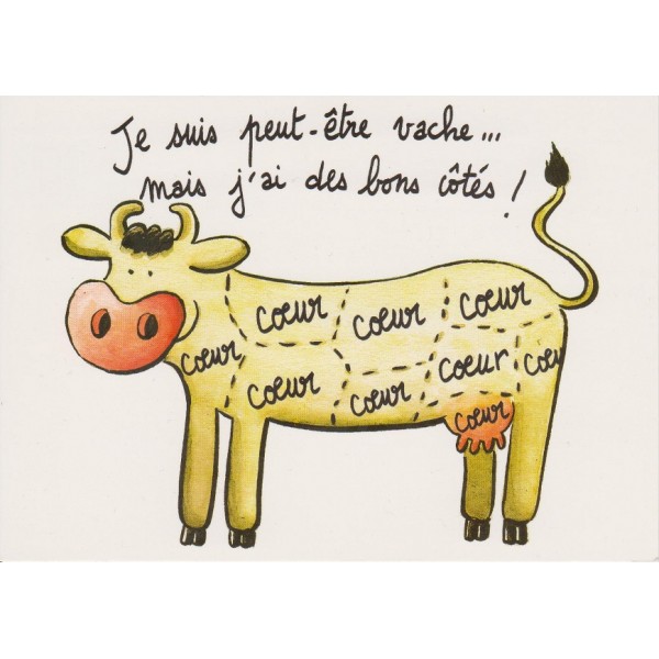 Carte Humoristique Je Suis Peut Etre Vache Mais J Ai Des Bons Cotes