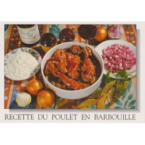 Poulet en Barbouille, carte postale recette Berry