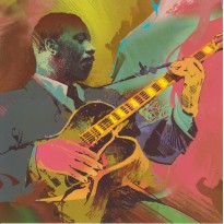 Jazzman et sa guitare, carte postale