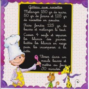 Carte recette pour enfants :  gâteau aux noisettes