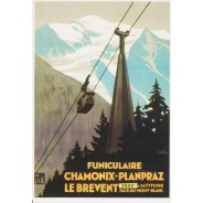 Carte reproduction affiche Funiculaire de Chamonix