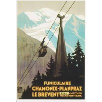 Carte reproduction affiche Funiculaire de Chamonix