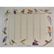 Calendrier perpétuel motifs oiseaux