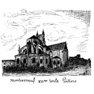 Carte Eglise Montierneuf de Poitiers, plume et encre de chine