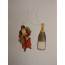 Etiquettes pour cadeaux de Noël : PèreNoël et Bouteille de Champagne