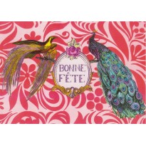 Carte de Bonne Fête avec des paons