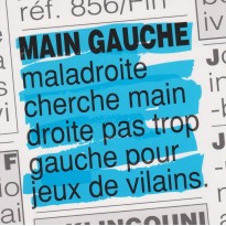 Carte humoristique "Main gauche et ... jeux de mains !"