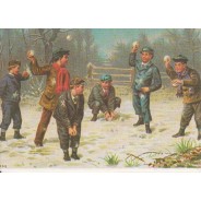 Bataille de boules de neige, carte de Noël