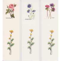 Jeu de 3 marque-pages à fleurs : anémone, rose et nigelle