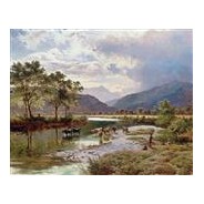 Reproduction toile ancienne Scène de campagne