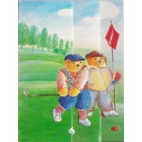 Les Oursons font du Golf, mini cartes 3D pour enfants