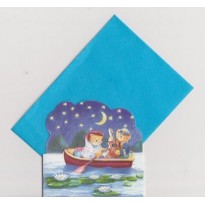 Sérénade chez les Oursons en canoë sur le lac, cartes pour enfants