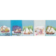 Les Oursons et la mer, jeu de 5 cartes 3D différentes pour enfants