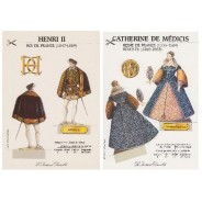 Couple royal : Catherine de Médicis et Henri II, cartes maquettes à découper