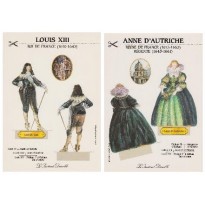 Couple royal : Louis XIII et Anne d'Autriche, cartes maquettes à découper