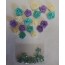 Accessoires scrapbooking et décorations :Boutons de roses camaieu turquoise