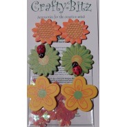 Gerbes blanches miniatures et coeurs de fleurs jaunes pour créations scrapbooking.