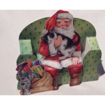 Les Chats du Père Noël - carte de Noël en 3D