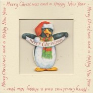 Carte de Noël  avec Magnet Pingouin