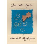 Que cette Année vous soit Magique, carte de meilleurs voeux avec sujet scrapbooking