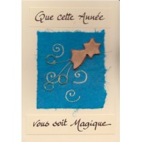 Que cette Année vous soit Magique, carte de meilleurs voeux avec sujet scrapbooking