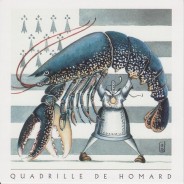 Quadrille de homard breton, carte postale recette