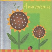 Carte " Bon Anniversaire" Fleurs de Soleil