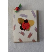 "Coccinelles"  petites cartes doubles avec mini pince