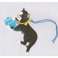 Etiquette Chat Noir, avec lien bleu