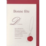 "Bonne Fête" poème de Raphaël Romero sur carte double.