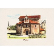 Carte postale du Temple Saint Jean de Poitiers- Aquarelle