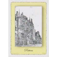 Carte Postale Hôtel Fumé de Poitiers, plume et encre de chine en encadré
