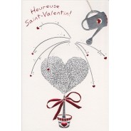 Carte de Saint Valentin avec un joli coeur  que l'on soigne avec amour !