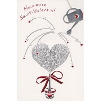 Carte de Saint Valentin avec un joli coeur  que l'on soigne avec amour !