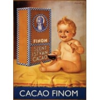 Cacao Finom, Magnet métal publicitaire style retro