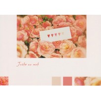 Carte message "Juste un petit mot", des roses et des coeurs ...