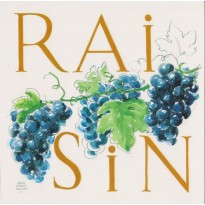 Le Raisin, carte reproduction d' aquarelle de Jean-Marie Drouet