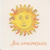 Carte " Bon Anniversaire" Rayon de Soleil pour jour exceptionnel