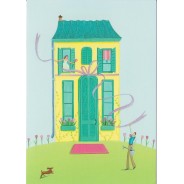 Maison du Bonheur, carte postale à paillettes