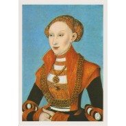 Portrait de Sybille Herzogin von Sachsen par Lucas Cranach, reproduction sur carte postale