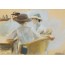 "Femmes au bord de l'eau" tableau de Max Liebermann reproduit en carte postale.