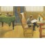 "Esbjörn dans le fauteuil" de Carl Larsson, carte postale reproduisant le tableau.