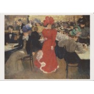 "Au Café d'Harcourt à Paris" d'Henri Evenepoel, carte postale reproduction du tableau