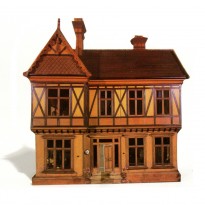 4 Maisons de poupées différentes, reproductions sur cartes des maisons de poupées en bois de Thomas Risley.