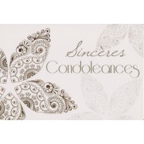 Sincères Condoléances, carte double motifs or