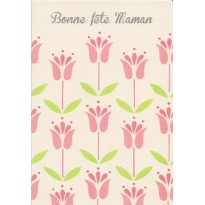 Bonne Fête Maman ! carte à fleurs vert et rose