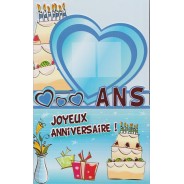 Cartes Anniversaires tous âges,différents modèles